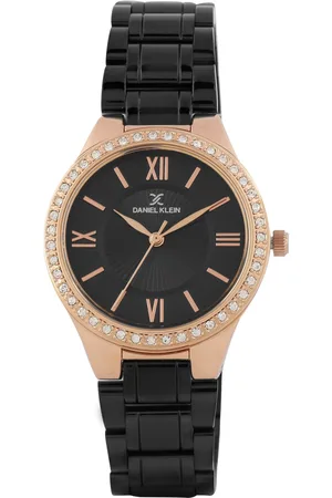 Daniel Klein Women Black Textured Analogue Watch DK.1.12407-3
