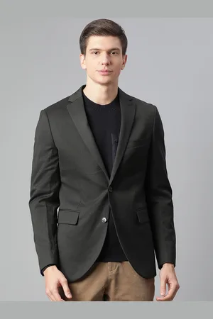 Matinique Men Olive-Green Solid Single-Breasted Casual Blazer