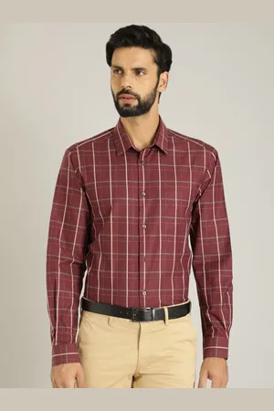 Indian Terrain Men Slim Fit Windowpane Checks Opaque Checked Casual Shirt