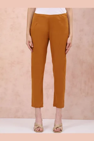 Rangriti Women Comfort Low-Rise Pleated Trousers