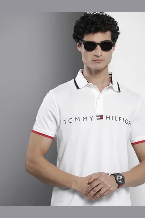 Tommy Hilfiger Men Brand Logo Printed Polo Collar Slim Fit T-shirt