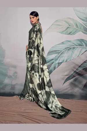 DIVASTRI Women Satin Saree With Unstitched Blouse Piece