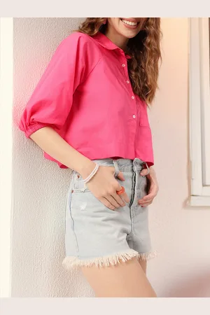 DressBerry Holiday Sweet & Stylish Chic Crop Boxy Shirt