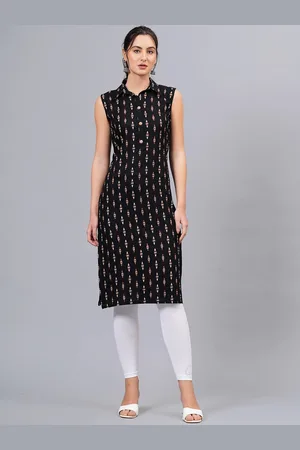 JC4U Ethnic Motifs Printed Shirt Collar Straight Kurta
