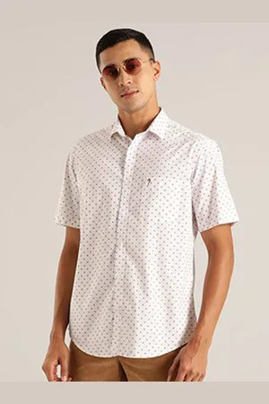 Indian Terrain Men Slim Fit Opaque Printed Casual Shirt