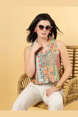 RAASSIO Print Crepe Top