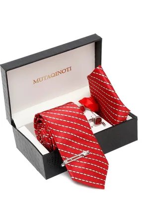 MUTAQINOTI Men Printed Necktie Accessory Gift Set