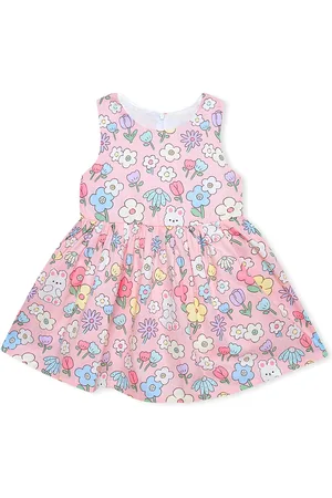 BAESD Girls Floral Printed A-Line Cotton Dress