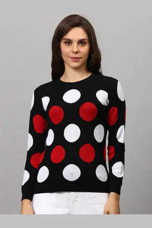 Campus Women Black & White Printed Pullover