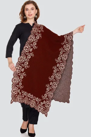 Elthia Embroidered Woollen Shawl