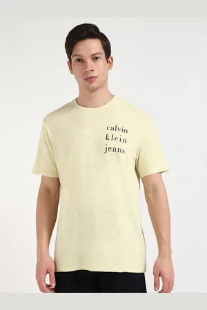 Calvin Klein Men Typography Printed Round Neck Cotton T-shirt