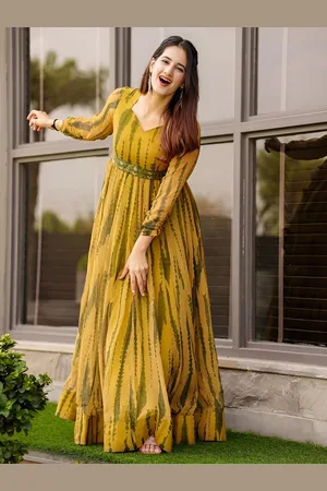 Femvy V-Neck Maxi Ethnic Dress
