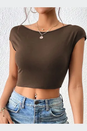 JC Mode Women Solid Round Neck Top
