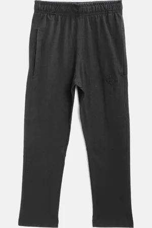 Chimprala Kids Black Solid Cotton Antimicrobial Track Pants