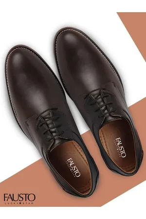 FAUSTO Men Brown Solid Formal Oxfords