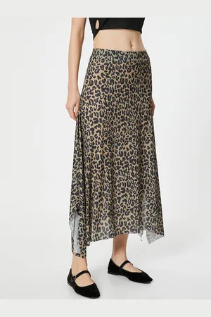 Koton Women Printed Flared Midi Skirt