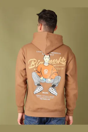 V-Mart Men Printed Hooded Pullover Sweatshirt