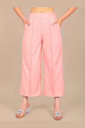 Blue Bird Women High-Rise Pleated Culottes Trousers