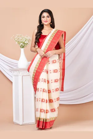 HOUSE OF ARLI Ethnic Motifs Woven Design Zari Detail Pure Cotton Taant Saree