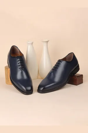 LOUIS STITCH Men Federal Blue Formal Wholecut Lace-Up Derby Shoes