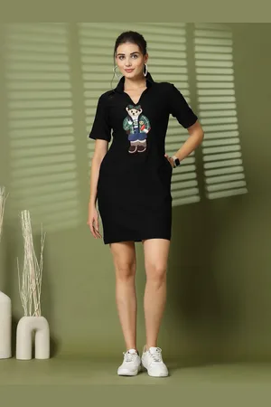 Get Glamr Women Shirt Collar T-shirt Dress
