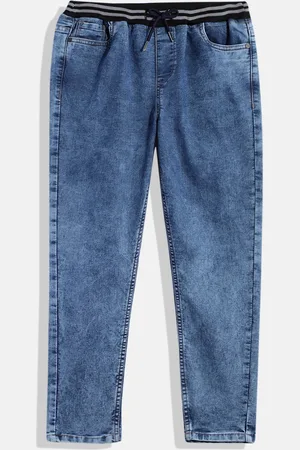 HERE&NOW Boys Tapered Fit Clean Look Stretchable Jeans