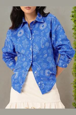 DressBerry Aquatic Escape Print Relaxed Fit Shirt