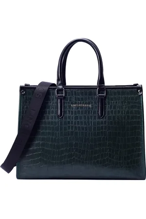 Lino Perros Croc Textured Structured Handheld Bag