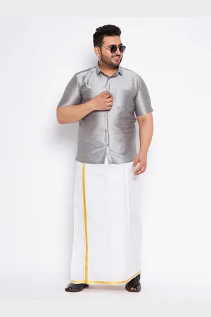 Vastramay Plus Size Shirt With Veshti