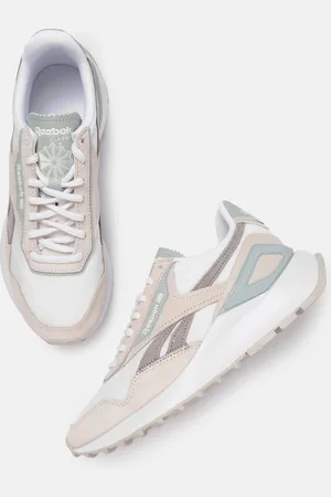 Reebok Women Beige Colourblocked Suede Leather Legacy AZ Sneakers
