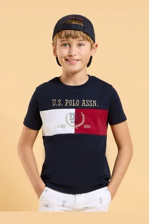 Ralph Lauren Boys Colourblocked Round Neck Cotton T-shirt