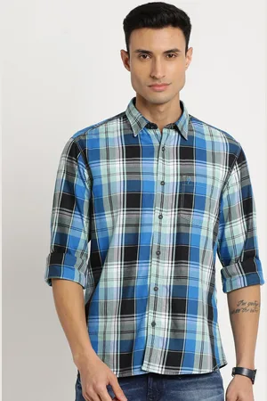 Indian Terrain Men Chiseled Slim Fit Tartan Checked Pure Cotton Casual Shirt