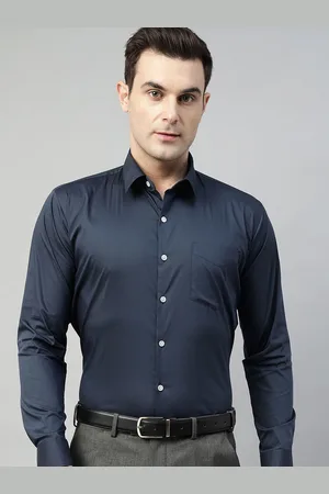 HANCOCK Men Solid Stretchable Slim Fit Formal Shirt