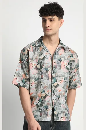 Mark Men Relaxed Spread Collar Floral Printed Relaxed Fit Casual Shirt