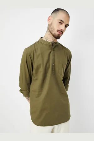 Max Collection Band Collar Cotton Short Kurta