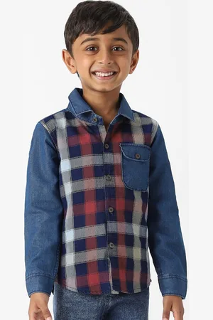 Nauti Nati Boys Standard Tartan Checks Opaque Checked Casual Shirt