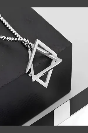 KARISHMA KREATIONS Unisex Silver-Plated Triangle Pendant With Chain