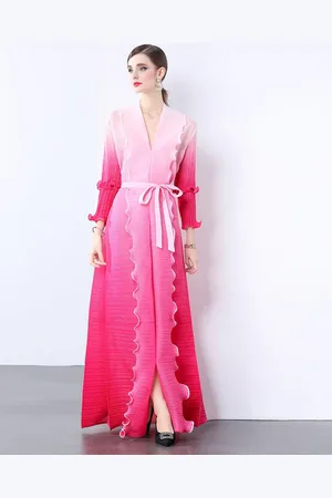 JC Collection Women Ombre V-Neck Maxi Dress