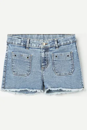 Lifestyle Girls Printed Denim Shorts