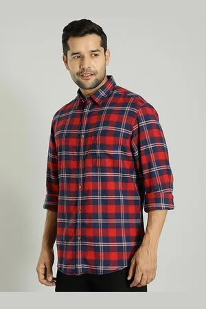 Indian Terrain Men Slim Fit Tartan Checks Opaque Checked Casual Shirt