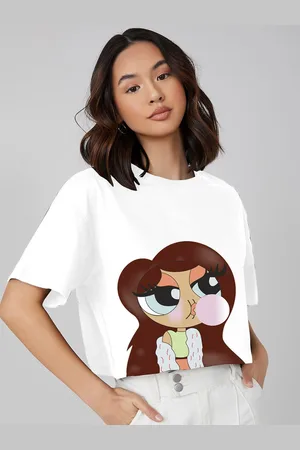 Corsica Print Extended Sleeves Boxy Crop Top
