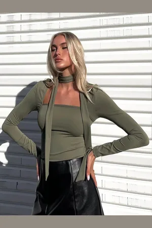 Stylecast Women Scarf Neck Fitted Top
