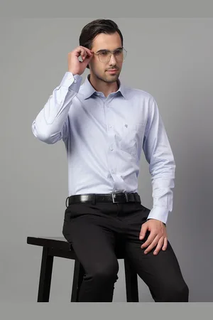 CANTABIL Men Spread Collar Solid Cotton Slim Fit Formal Shirt