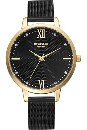 Sonata Women Poze Embellished Analog Watch SP80019KM01W