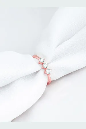 GIVA Rose Gold-Plated Stone-Studded Adjustable Finger Ring