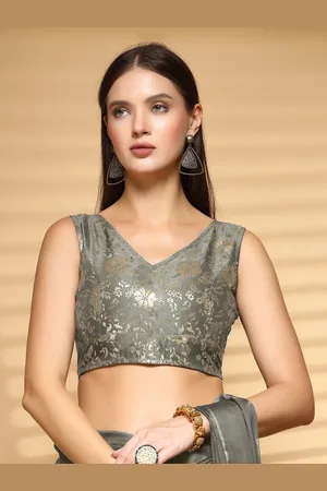 OOMPH Women Non Padded V Neck Saree Blouse