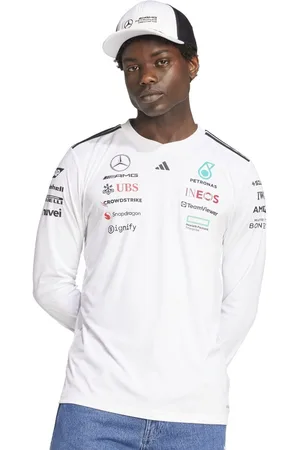adidas Mercedes Printed Cotton Round Neck Slim Fit T-Shirt