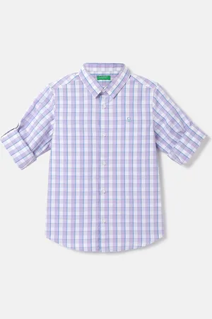 Benetton Boys Checked Cotton Casual Shirt