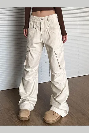 DressBerry Women Loose Fit Mid-Rise Cargos Trousers