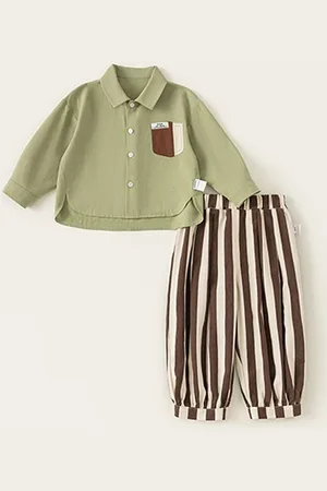 LULU & SKY Boys Long Sleeves Pure Cotton Shirt With Trouser